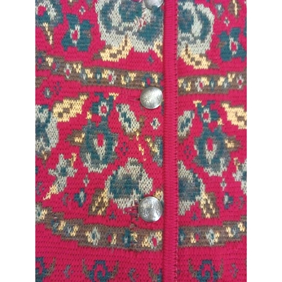 VTG Geiger Cardigan Sweater 100% Fine Virgin Wool Austria Silver Buttons Sz 42/M - Picture 2 of 10